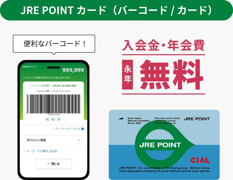 JRE POINTカード(バーコード)